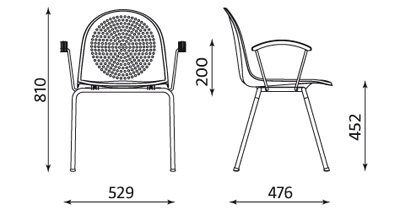 Wymiary krzesła Amigo ARM